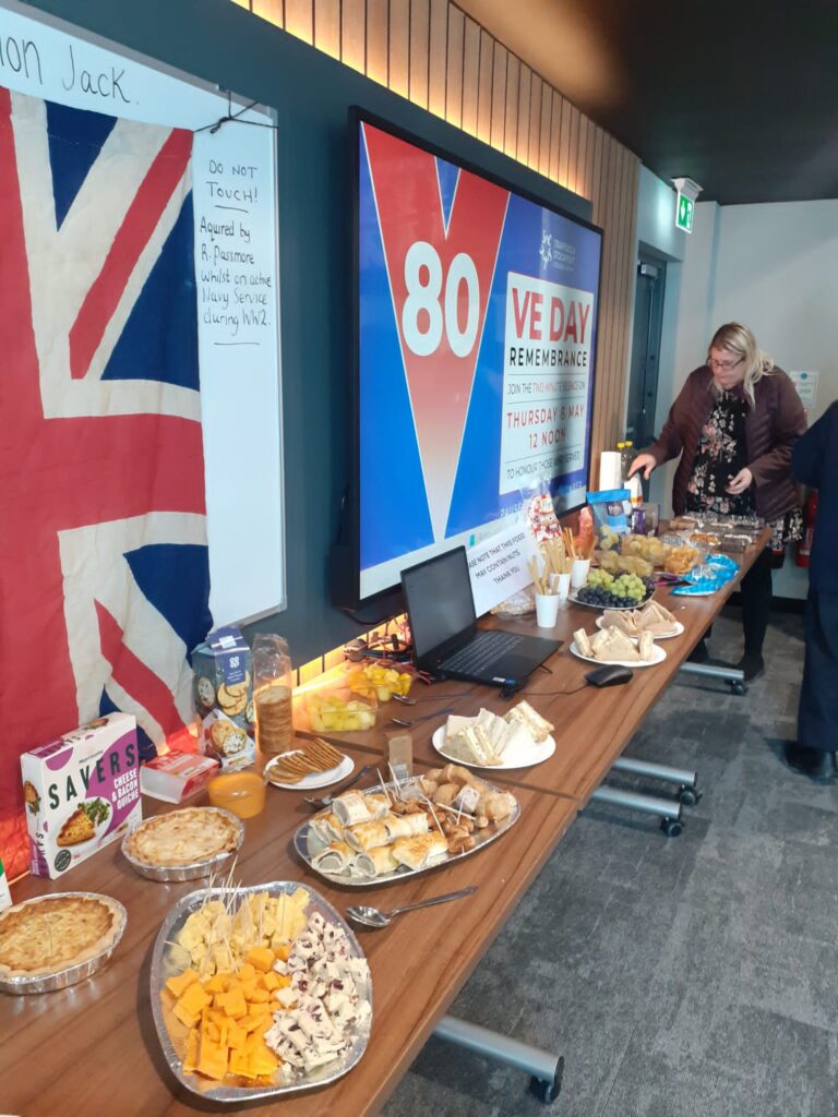 VE day buffet spread